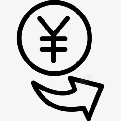 大额度资金投资日元现金金融图标高清图片
