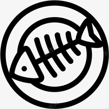 鱼骨食物穷人图标图标