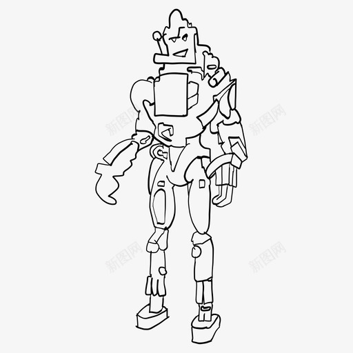 仿人机器人手绘基本机器人手绘图标svg_新图网 https://ixintu.com 仿人机器人 基本机器人手绘 手绘