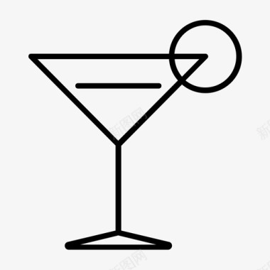 鸡尾酒杯酒吧饮料图标图标