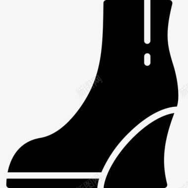 楔形踝靴鞋类鞋跟图标图标
