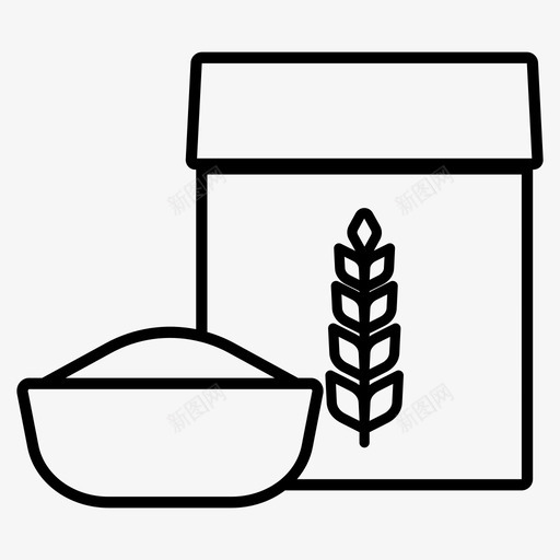 面粉袋烘焙烹饪图标svg_新图网 https://ixintu.com 烘焙 烹饪 面粉袋