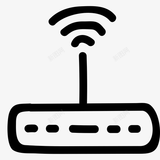 设备连接路由器图标svg_新图网 https://ixintu.com wifi 信号 无线 网络通信手绘 设备 路由器 连接