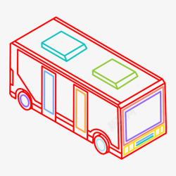 等距交通公共汽车汽车等距图标高清图片
