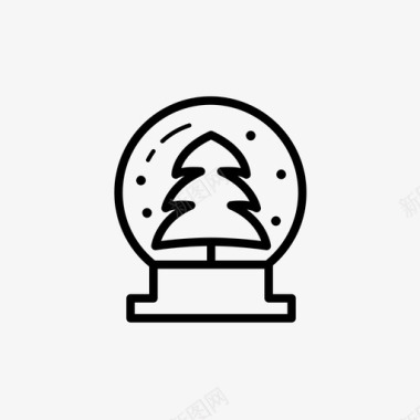 雪球圣诞树图标图标