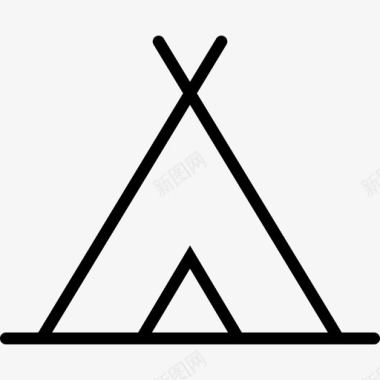 提皮帐篷美洲印第安人图标图标