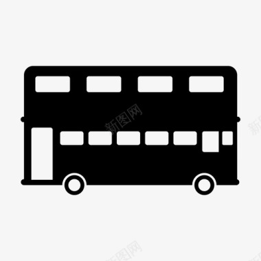 伦敦巴士双层巴士公共交通图标图标