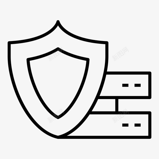 屏蔽锁定保护图标svg_新图网 https://ixintu.com 保护 安全 安全细线图标 屏蔽 服务器 锁定