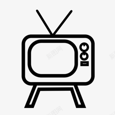 电视娱乐复古电视图标图标