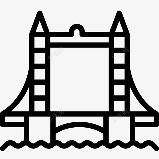 塔桥建筑伦敦图标svg_新图网 https://ixintu.com 伦敦 塔桥 建筑 建筑轮廓