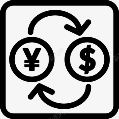 日元对美元货币兑换美元对日元图标图标