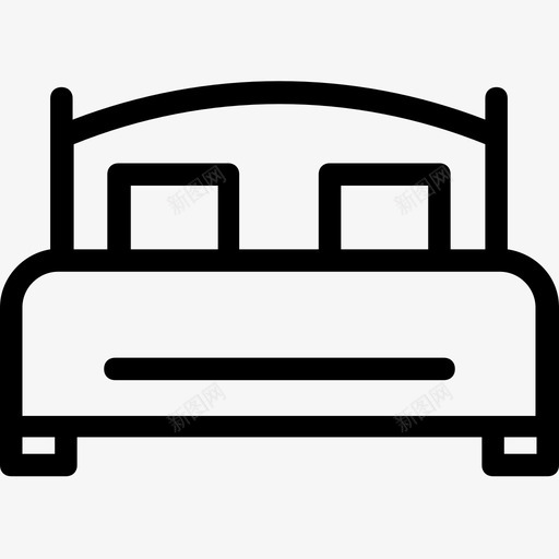 双人床家具大床图标svg_新图网 https://ixintu.com 双人床 大床 家具 床线图标