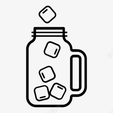梅森瓶冰容器玻璃图标图标