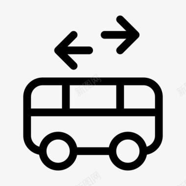 巴士接送穿梭巴士车辆图标图标