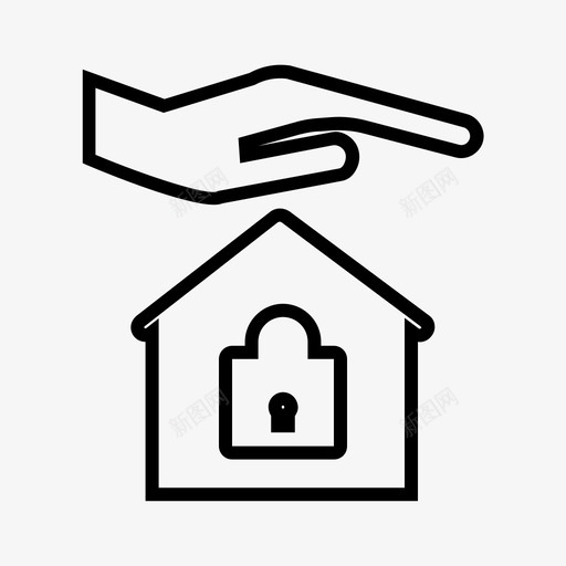 保护家庭家庭保护锁定家庭图标svg_新图网 https://ixintu.com 保护家庭 安全 安全家庭 家庭保护 智能家庭 锁定家庭