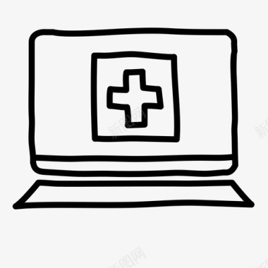医用笔记本电脑电脑健康图标图标