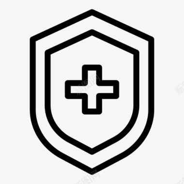 盾牌十字架药物图标图标
