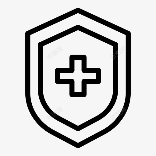 盾牌十字架药物图标svg_新图网 https://ixintu.com 保护 十字架 安全 盾牌 药物