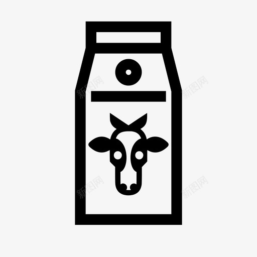 牛奶纸箱奶牛图标svg_新图网 https://ixintu.com 利乐 咖啡 奶制品 奶牛 牛奶 纸箱