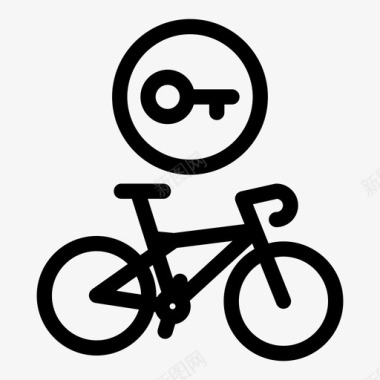 自行车锁设备安全图标图标