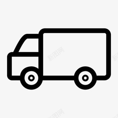 卡车箱式卡车皮卡图标图标