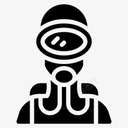 青蛙人青蛙潜水员工作人图标高清图片