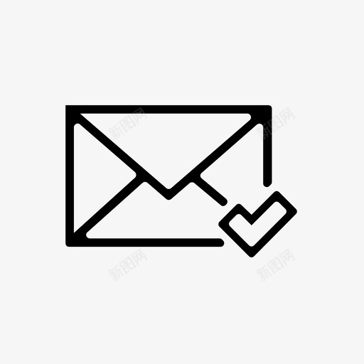 正确的邮件支票接口图标svg_新图网 https://ixintu.com 接口 支票 正确的邮件 邮件接口集