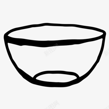 汤碗盘子手工绘制图标图标