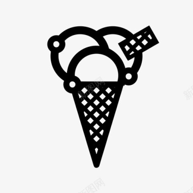 冰淇淋筒勺威化饼图标图标