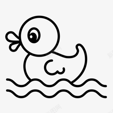鸭子洗澡孩子图标图标
