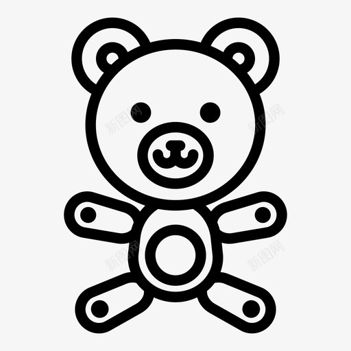 泰迪熊童年可爱图标svg_新图网 https://ixintu.com 可爱 泰迪熊 玩具 童年