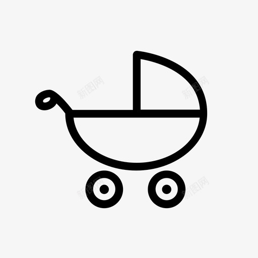 婴儿车儿童车轮图标svg_新图网 https://ixintu.com 儿童 婴儿图标集 婴儿车 车轮