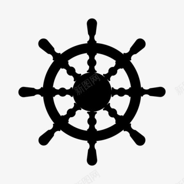 舵手船舵方向盘图标图标