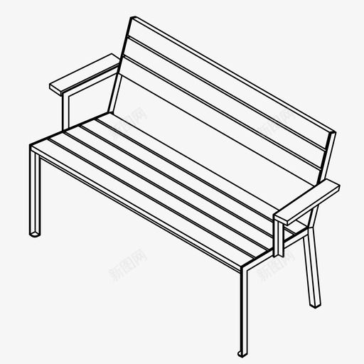 长凳公园座位图标svg_新图网 https://ixintu.com 公园 城市家具 城市设计 座位 长凳