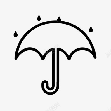 雨伞小雨雨图标图标