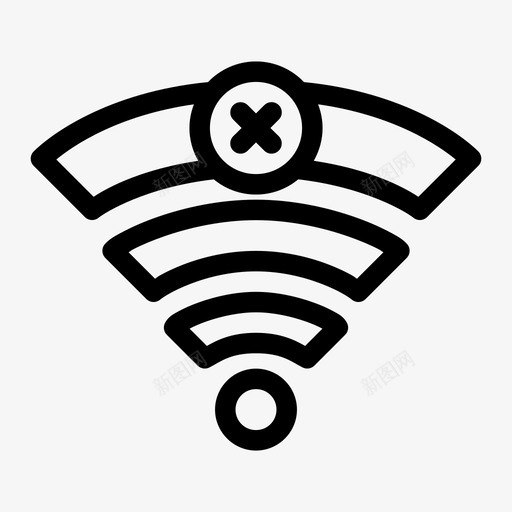 wifi离线错误互联网图标svg_新图网 https://ixintu.com wifi离线 互联网 信号 错误