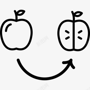 快乐的食物苹果微笑图标图标