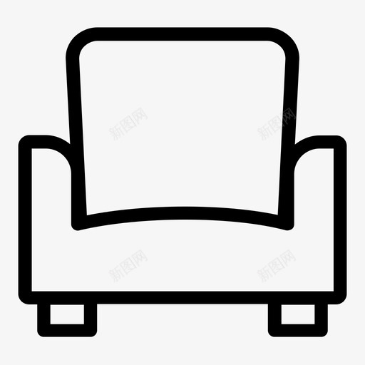 扶手椅家具单人沙发图标svg_新图网 https://ixintu.com 单人沙发 家具 扶手椅