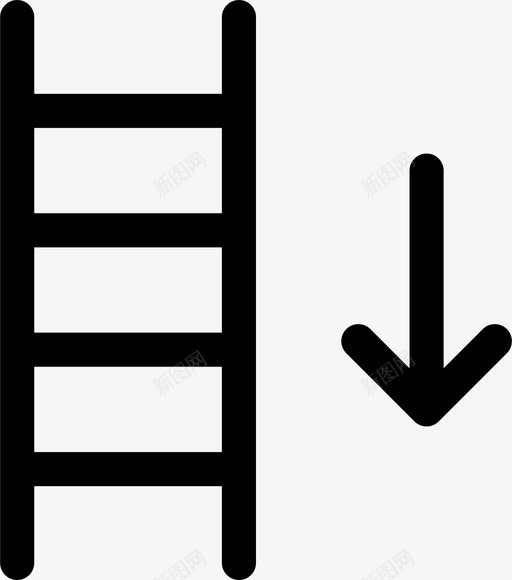 下楼梯箭头攀爬图标svg_新图网 https://ixintu.com 下楼梯 基础设施和施工 攀爬 施工 梯子 楼下 箭头