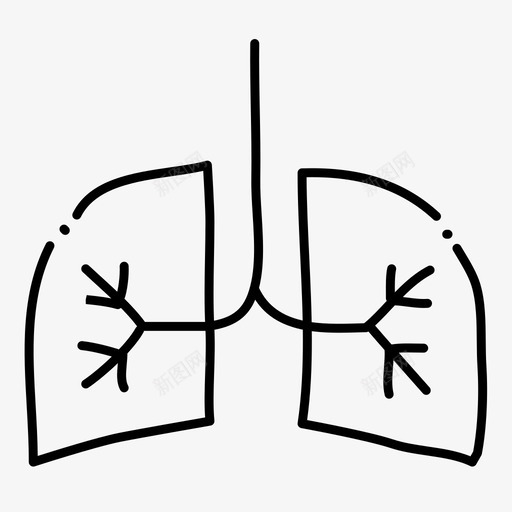 肺部手绘健康图标svg_新图网 https://ixintu.com 健康 医疗 医院 手绘 肺部