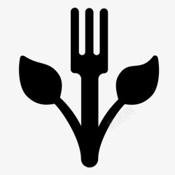 以植物性食物为主素食主义者食物叉子图标高清图片