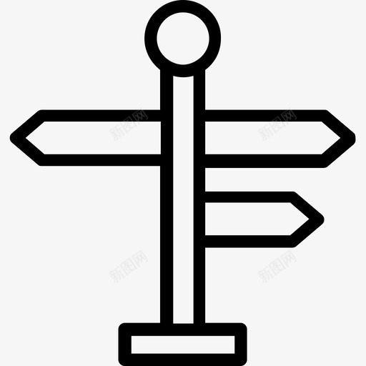 十字路口路标指引道路方向图标svg_新图网 https://ixintu.com 三个箭头 十字路口路标 指引 支撑 方向线图标 道路方向
