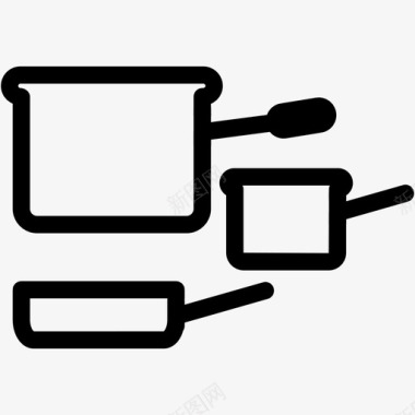 烹饪锅盘子厨房图标图标