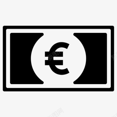 欧元现金欧元钞票图标图标