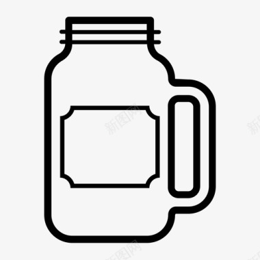 梅森瓶饮料玻璃杯图标图标