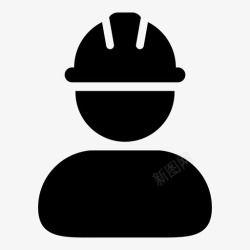 工厂安全帽工人建筑商建筑工人图标高清图片