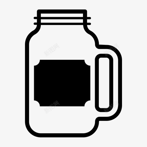 梅森瓶饮料玻璃杯图标svg_新图网 https://ixintu.com 梅森瓶 玻璃杯 贴纸 饮料