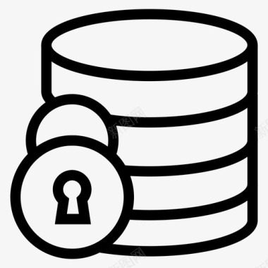数据库安全锁服务器图标图标