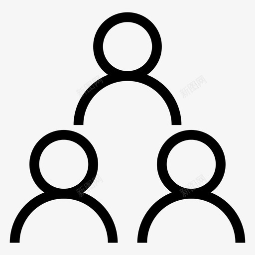 用户连接组图标svg_新图网 https://ixintu.com 人员 技术 数据分析和数据存储线图标 用户 组 连接
