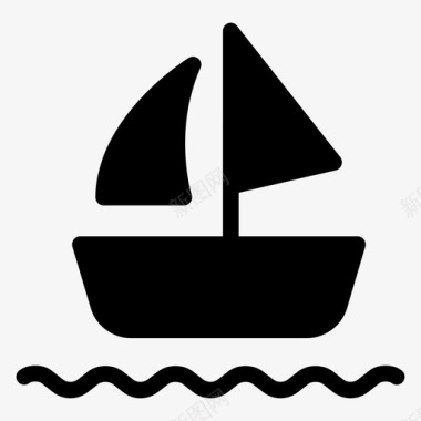 船划船钓鱼图标图标